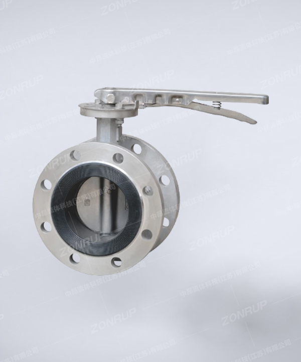 不锈钢手柄法兰蝶阀 
